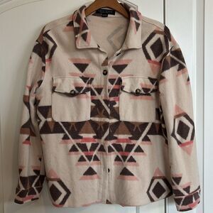 Flannel Aztec Coat women’s size large‎ Sanctuary Yellowstone Shacket